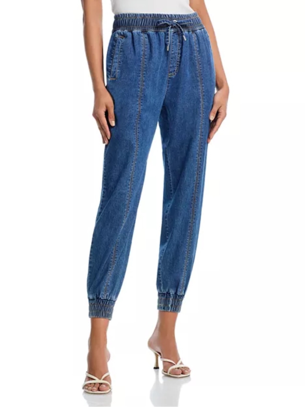 Cinq à Sept Paige Denim Jogger Pants Russet Blue NWT Sz Small